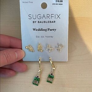 SUGARFIX by BaubleBar Wedding Party Stud Earrings Gold: Statement Zinc Earring